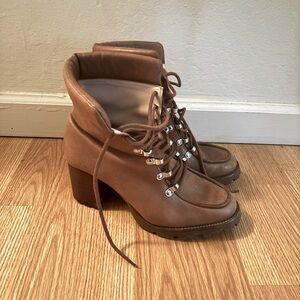Women's Brown Lace-Up Ankle Boots
